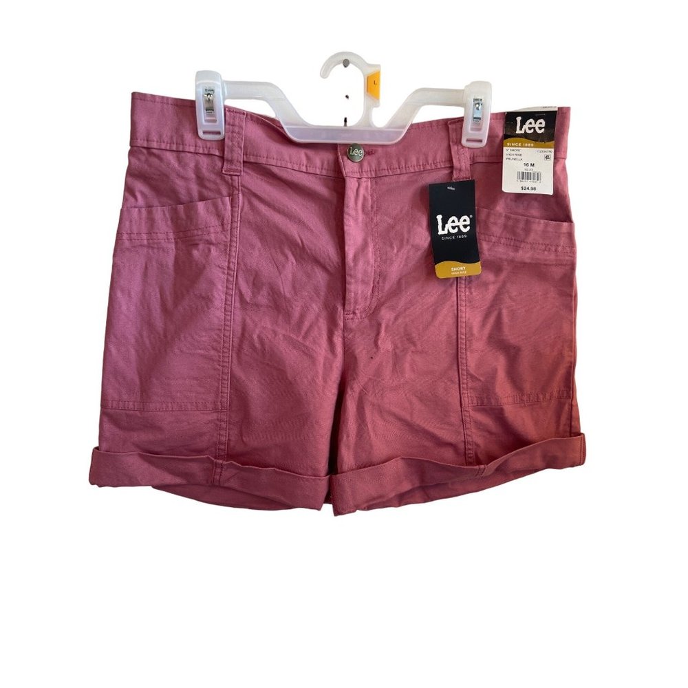 Lee Pink Mauve Jean Shorts Women's Size 16 Utility Short High Rise NWT